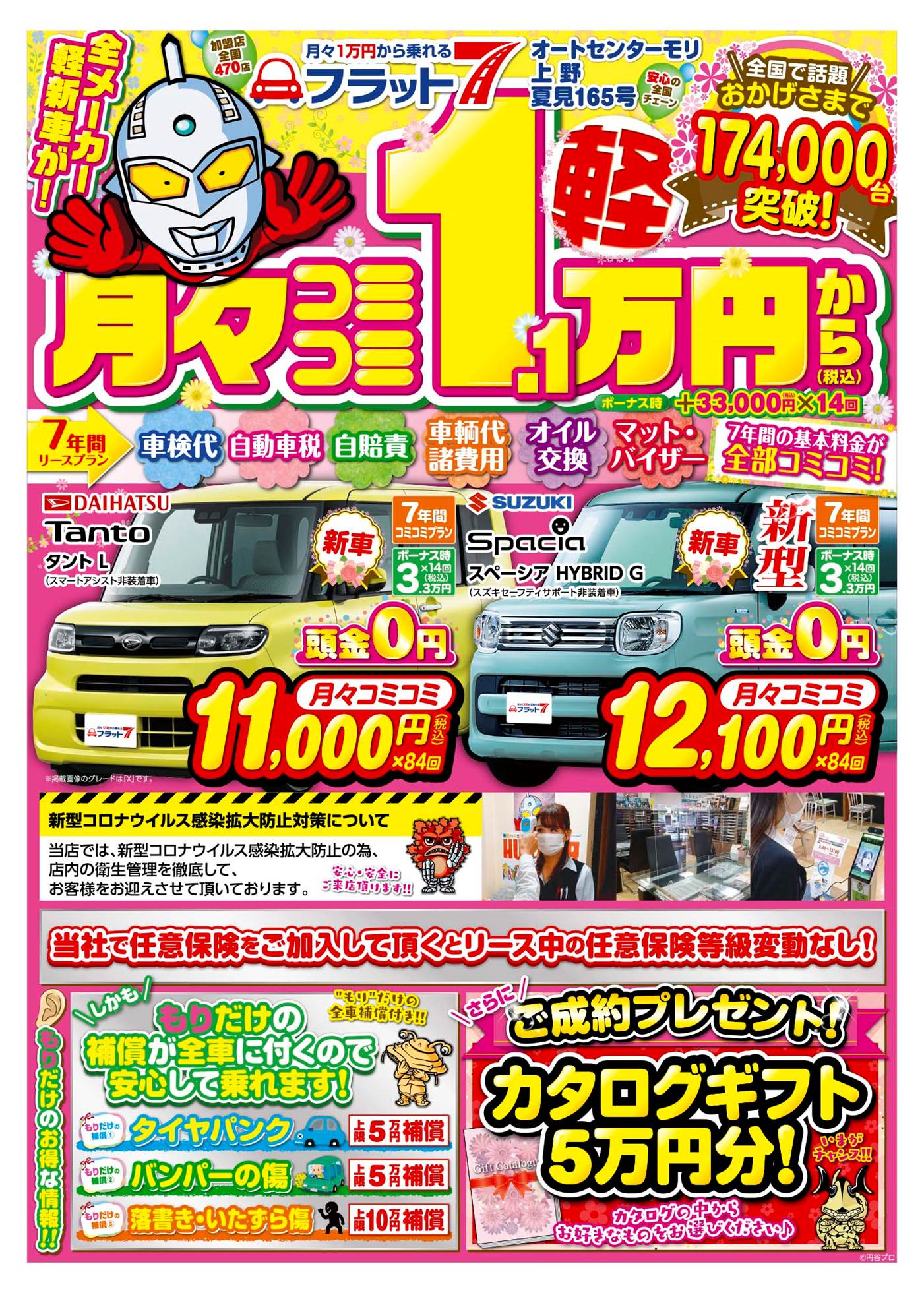 新車の軽自動車に節約して乗る時代がきた！！モリだけの保証が全車に着くので安心して乗れます！